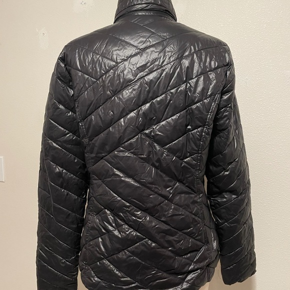 Tek Gear Women's Quilted Zip Puffer Coat Jacket Size M/M - Black/Pink - Picture 5 of 7